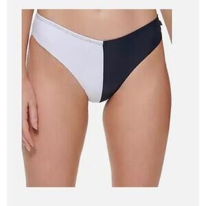 Tommy Hilfiger NAVY / WHITE V-Cut Bikini Swim Bottom, US Large NWT